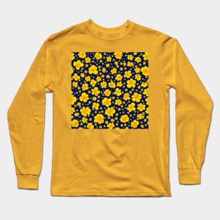 flowers  patterns blue purple coloration pigment hue tint colour tone light colorful Long Sleeve T-Shirt